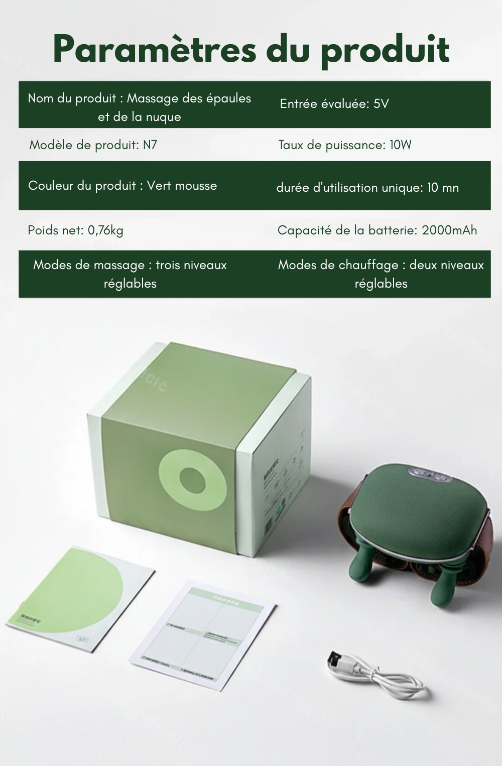 Masseur cou shiatsu 4D chauffant – Soulage tensions profondes des épaules | Zenvio™